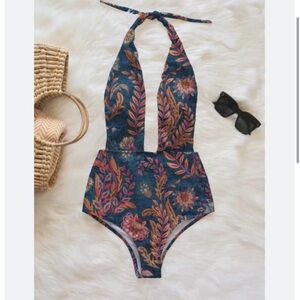 Avenue Floral One Piece Swimsuit - Blue and Pink